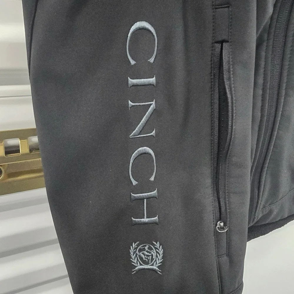 Cinch Mens Softshell Vest Black Full Zip Fleece Lined Western XL